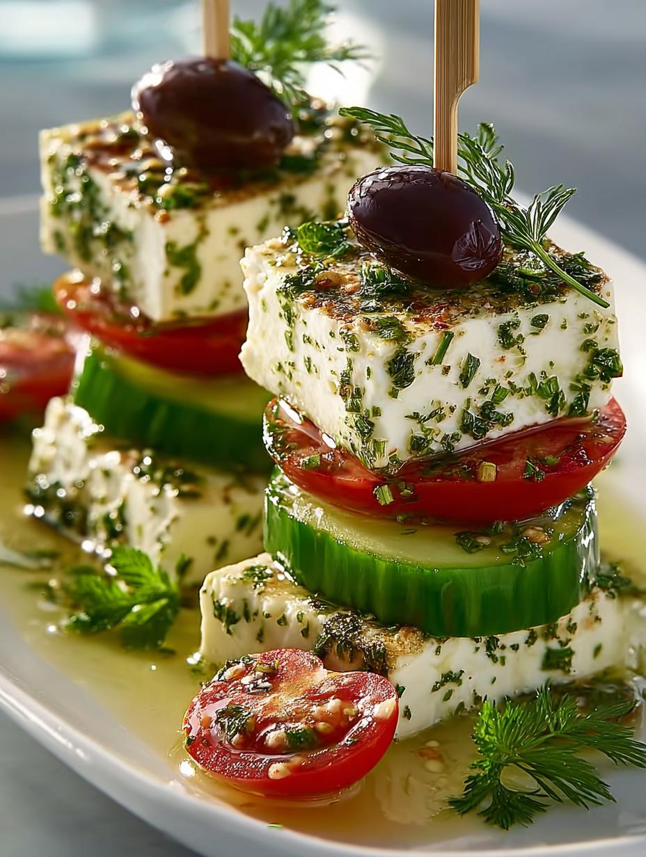 Feta Skewers with Cucumber