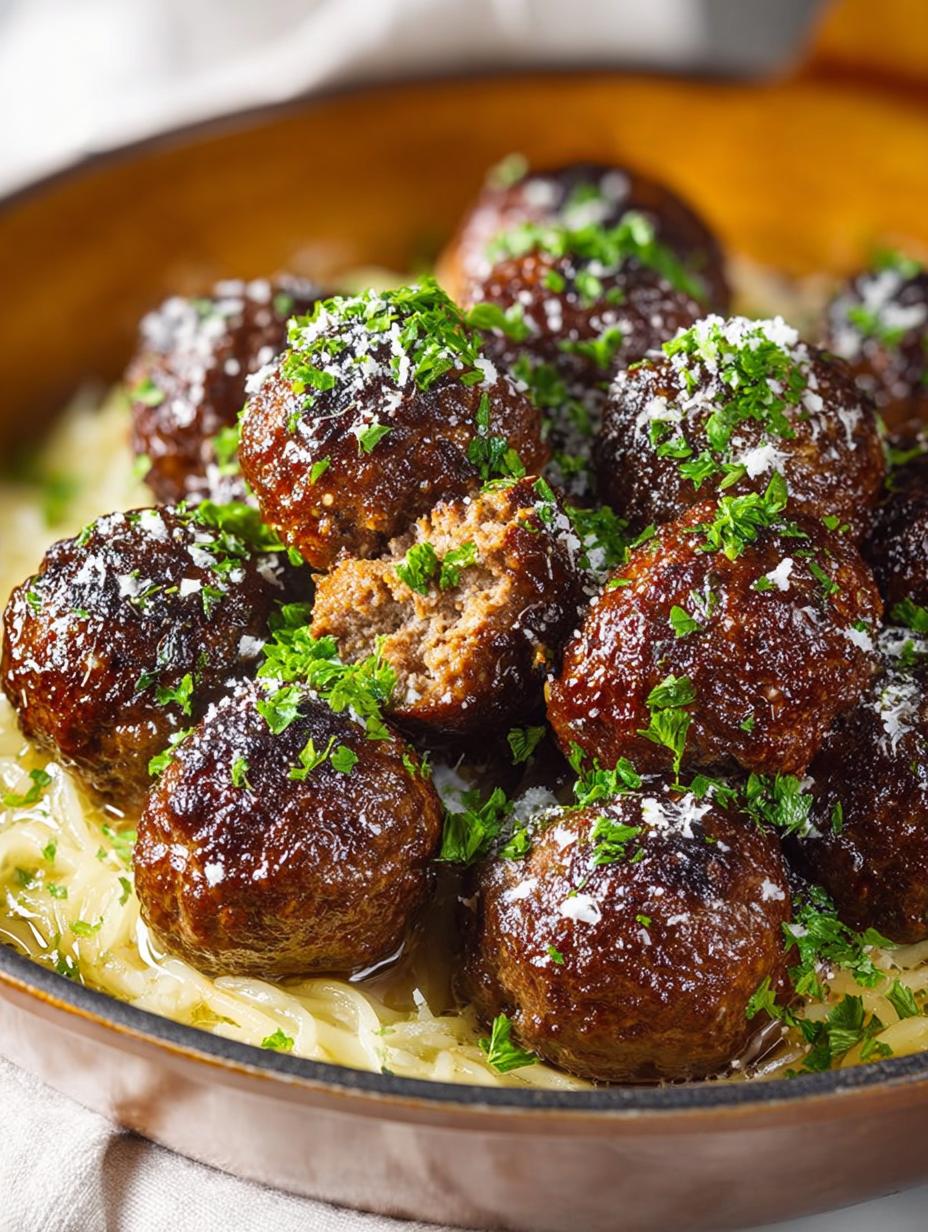 French Onion Meatballs