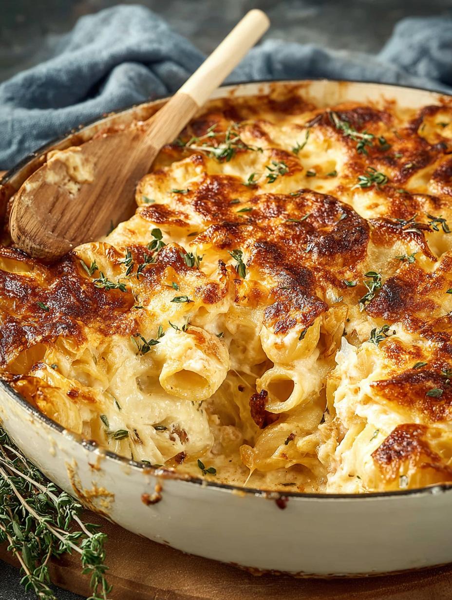 Delicious French Onion Pasta Bake: A Cozy Classic 4 Delicious French Onion Pasta Bake: A Cozy Classic - French Onion Pasta Bake - main visual representation