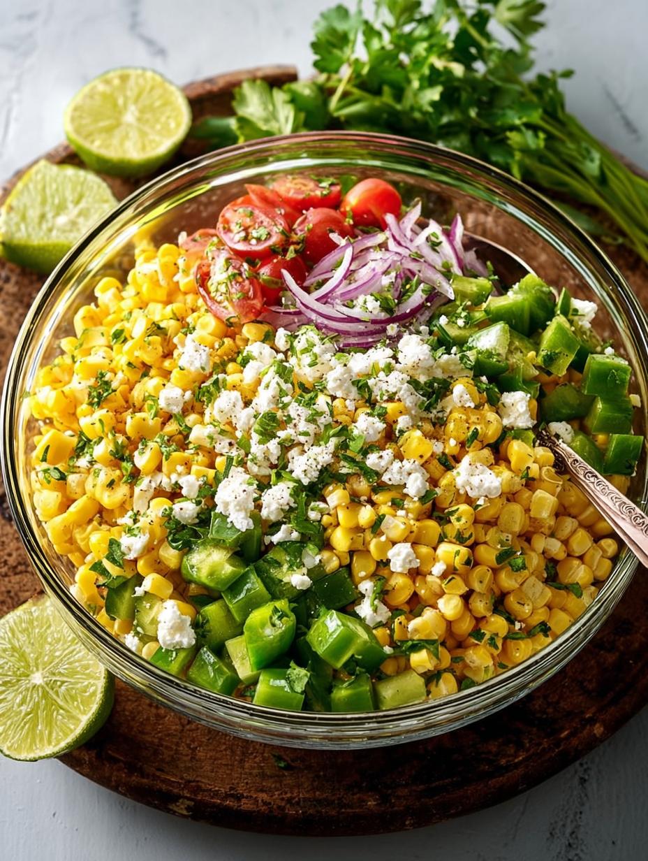Fresh Corn Salad with Lime and Cotija for Summer Bliss - Fresh Corn Salad with - additional detail