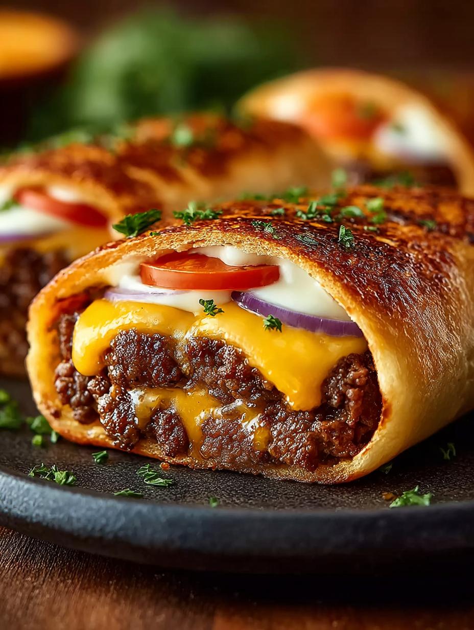 Garlic Butter Beef Cheeseburger: 12 Mouthwatering Rollups - Garlic Butter Beef Cheeseburger - additional detail