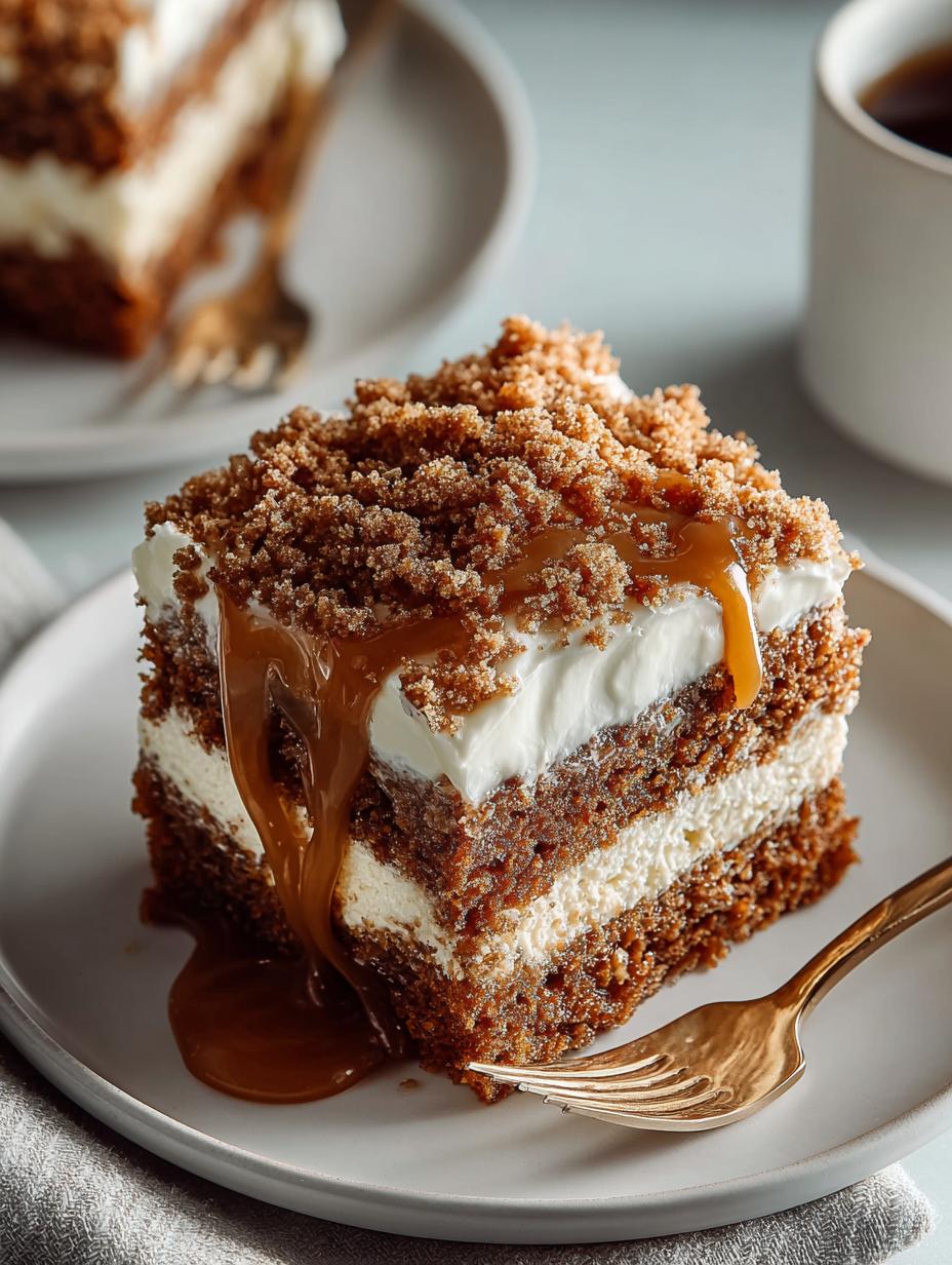 Delicious Gingerbread Poke Cake with Caramel Sauce 4 Delicious Gingerbread Poke Cake with Caramel Sauce - Gingerbread Poke Cake with - main visual representation