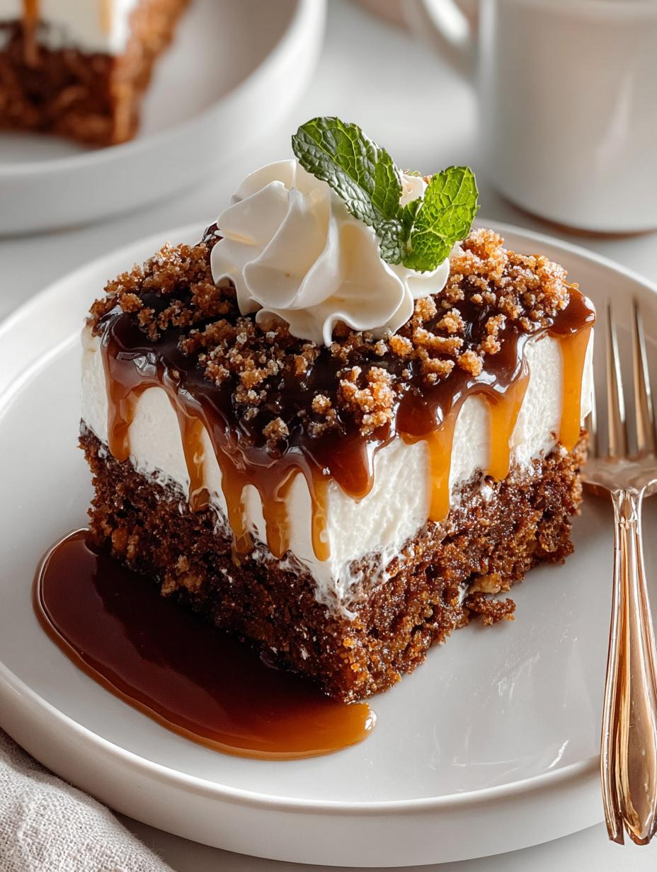 Gingerbread Poke Cake with