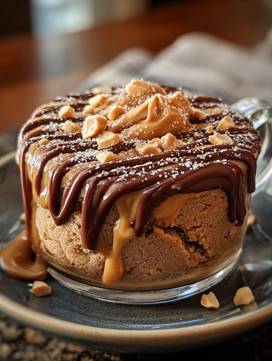 Delicious Gluten Free Peanut Butter Chocolate Mug Cake served with whipped cream