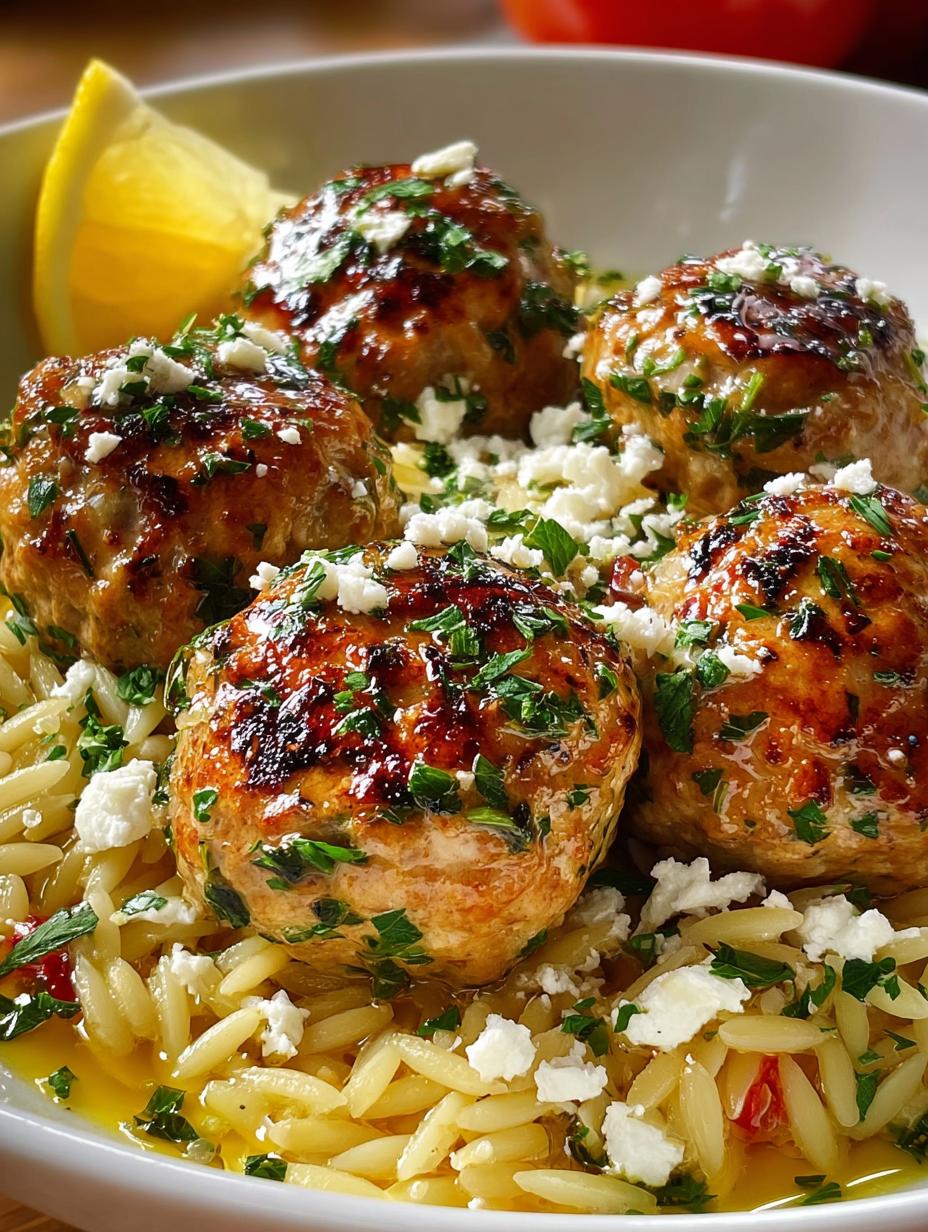 Greek Chicken Meatballs with