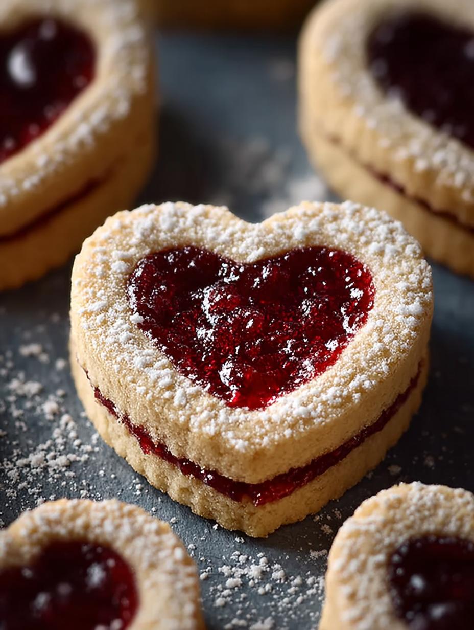 Heart Shaped Linzer Cookies