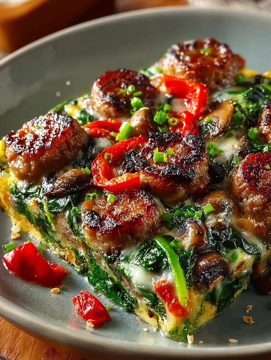 Hearty Sausage Spinach Mushroom