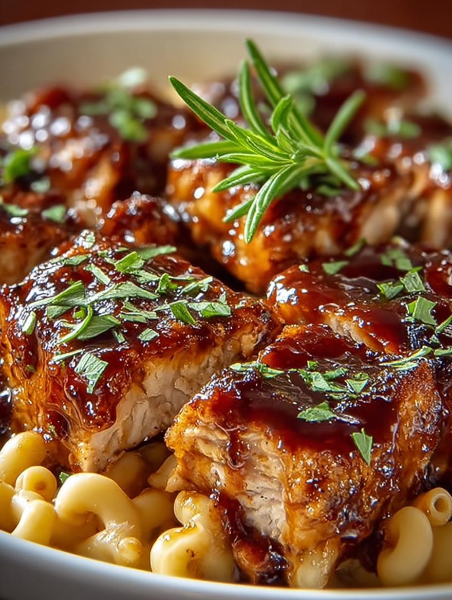High Protein Honey BBQ Chicken Mac & Cheese Recipe - High Protein Honey Bbq - main visual representation