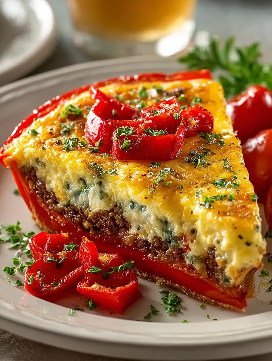Irresistible Roasted Red Pepper and Sausage Quiche Recipe - Irresistible Roasted Red Pepper - additional detail