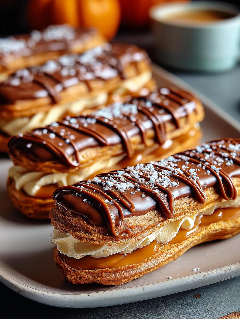 Irresistible Salted Caramel Pumpkin Eclairs to Savor - Irresistible Salted Caramel Pumpkin - main visual representation
