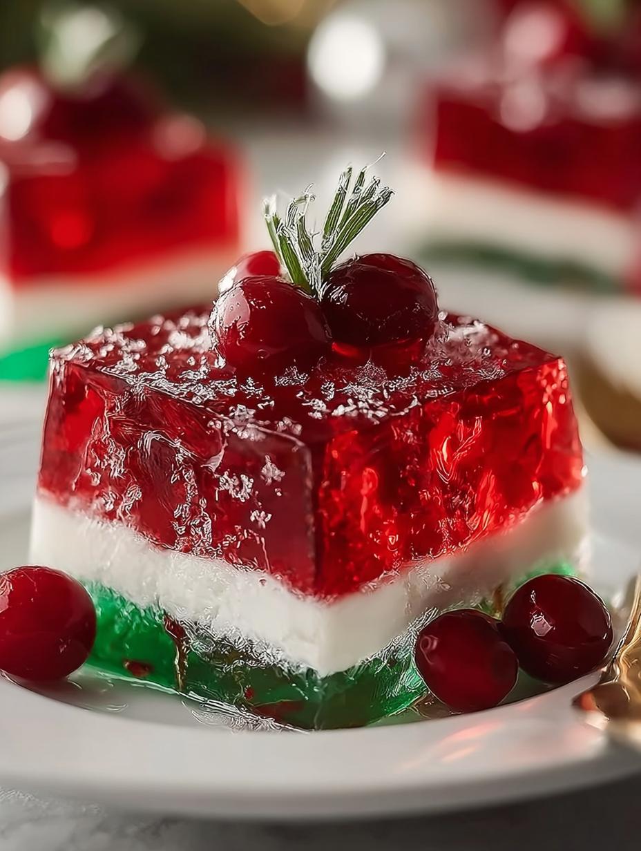 Delicious Layered Christmas Jello: 3 Festive Layers - Layered Christmas Jello - additional detail