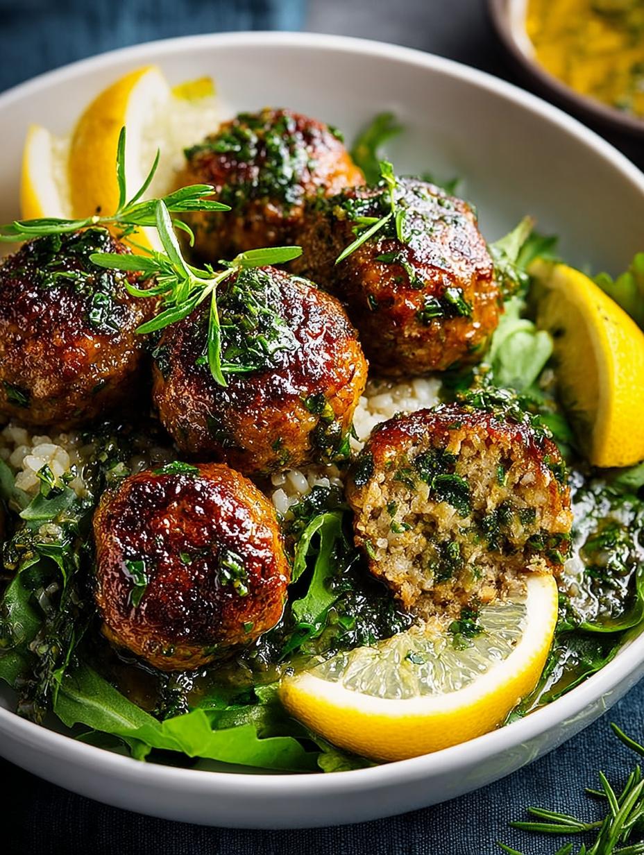 Delicious Lemon Herb Meatballs for Healthy Dinners - Lemon Herb Meatballs - additional detail