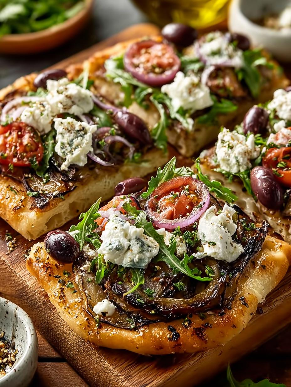 Mediterranean Flatbread Pizza Flavorful