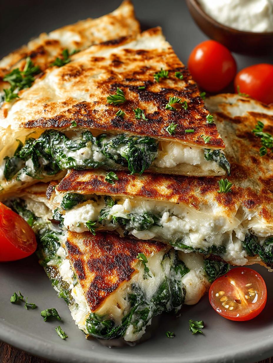 Mediterranean Quesadillas Spinach Feta