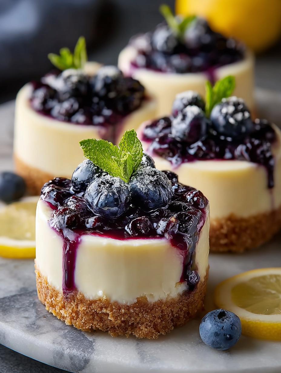 Mini Lemon Blueberry Cheesecakes: 12 Irresistible Bites - Mini Lemon Blueberry Cheesecakes - main visual representation