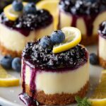 Mini Lemon Blueberry Cheesecakes