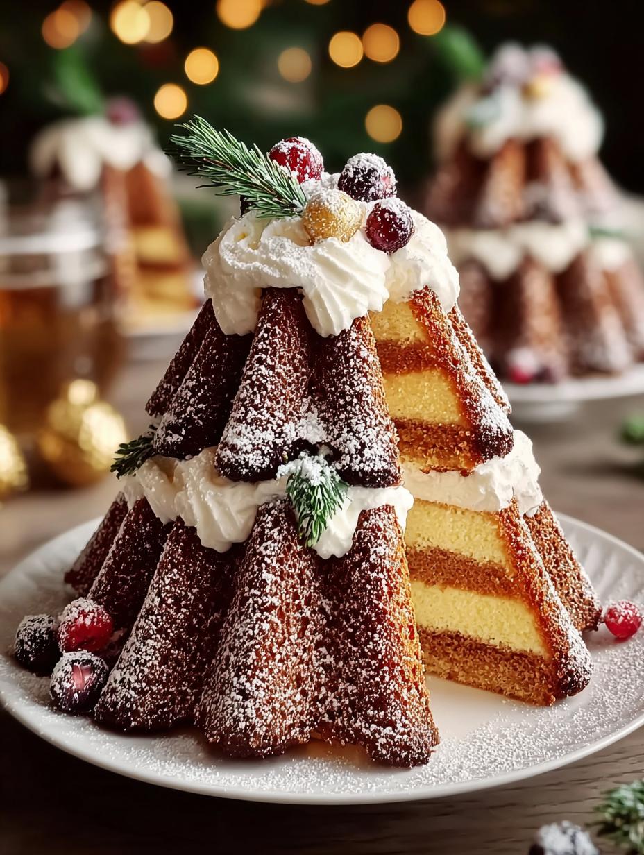 Pandoro Christmas Tree Cake