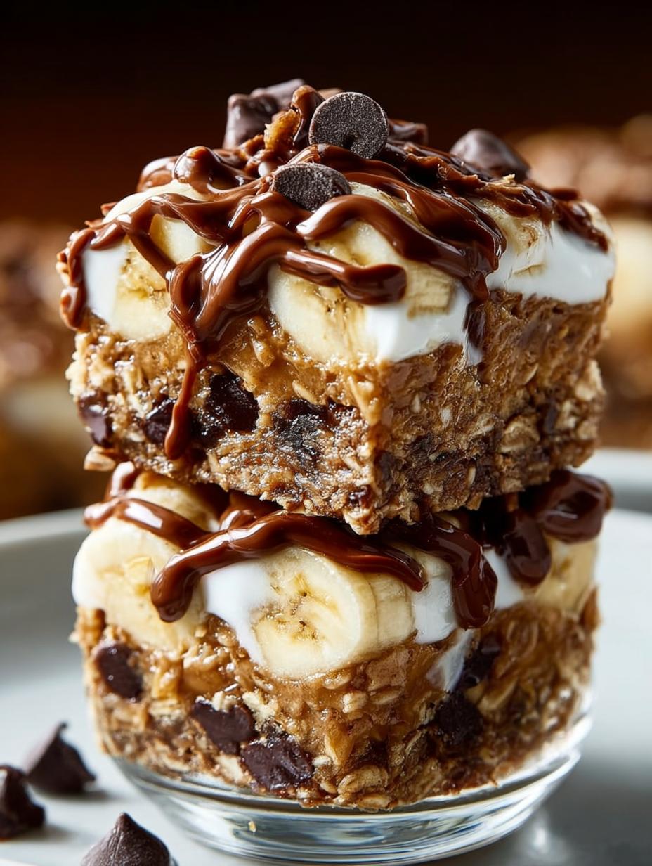 Peanut Butter Banana Chocolate Chip Oatmeal Bars to Savor - Peanut Butter Banana Chocolate - additional detail