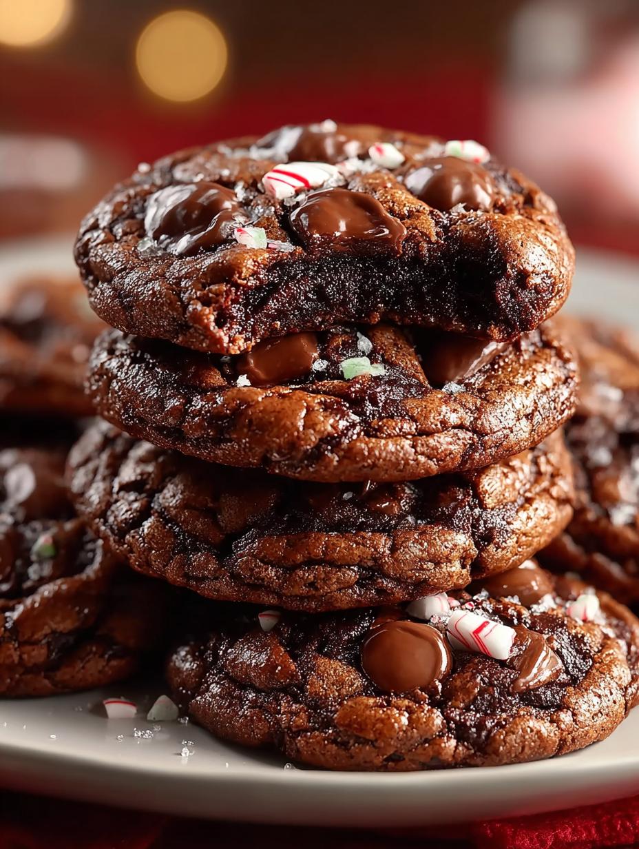Peppermint Brownie Cookies For