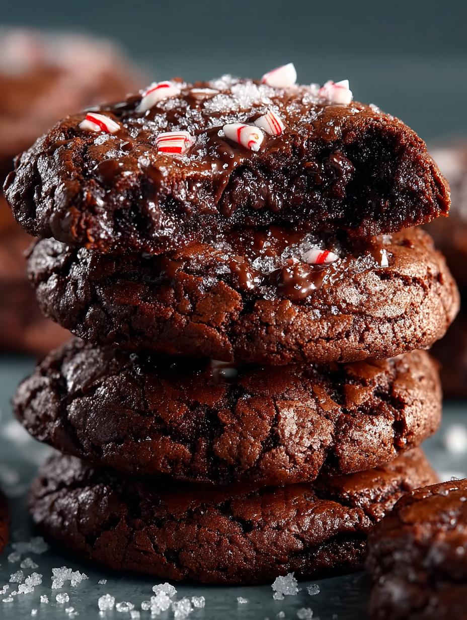Peppermint Brownie Cookies Fudgy