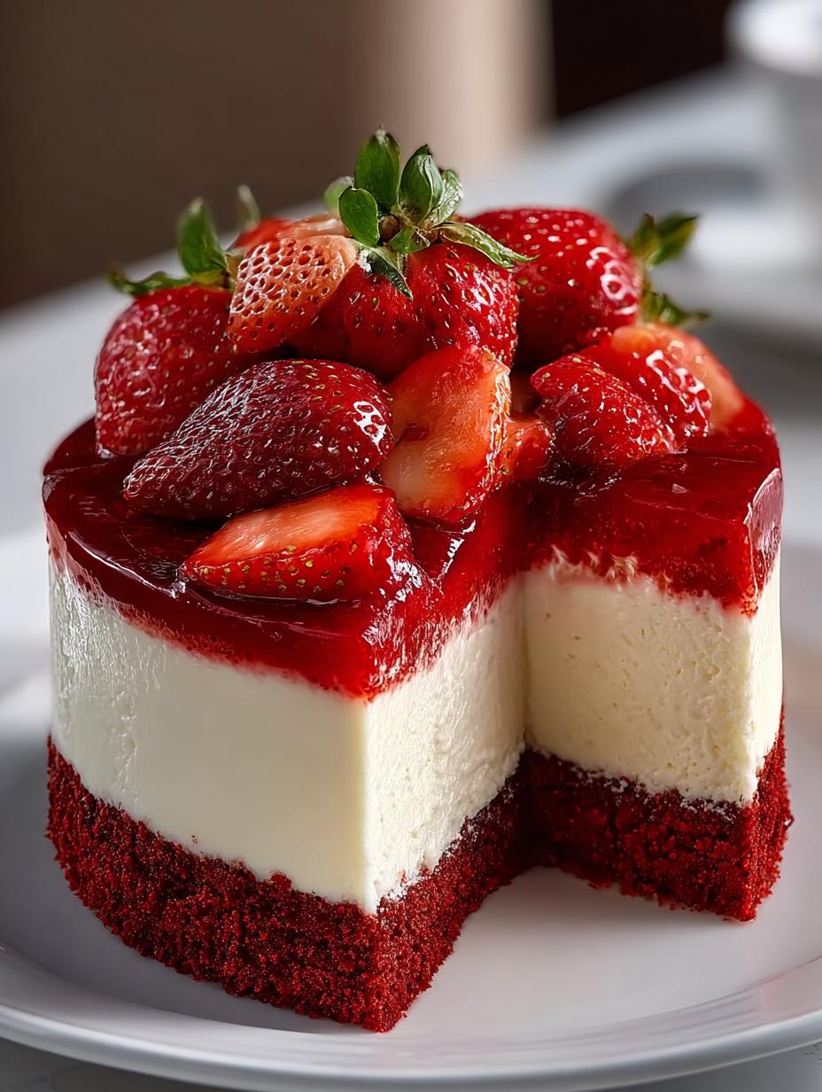 Red Velvet Strawberry Cheesecake: 12 Irresistible Layers - Red Velvet Strawberry Cheesecake - additional detail