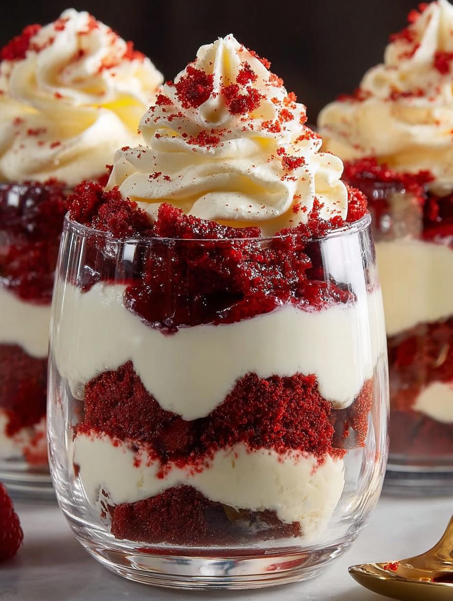 Red Velvet Trifle Cups: 7 Layers of Decadent Delight 5 Red Velvet Trifle Cups: 7 Layers of Decadent Delight - Red Velvet Trifle Cups - additional detail