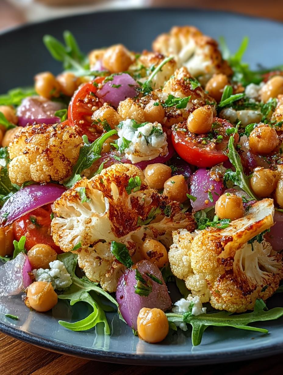 Roasted Cauliflower Chickpea Salad