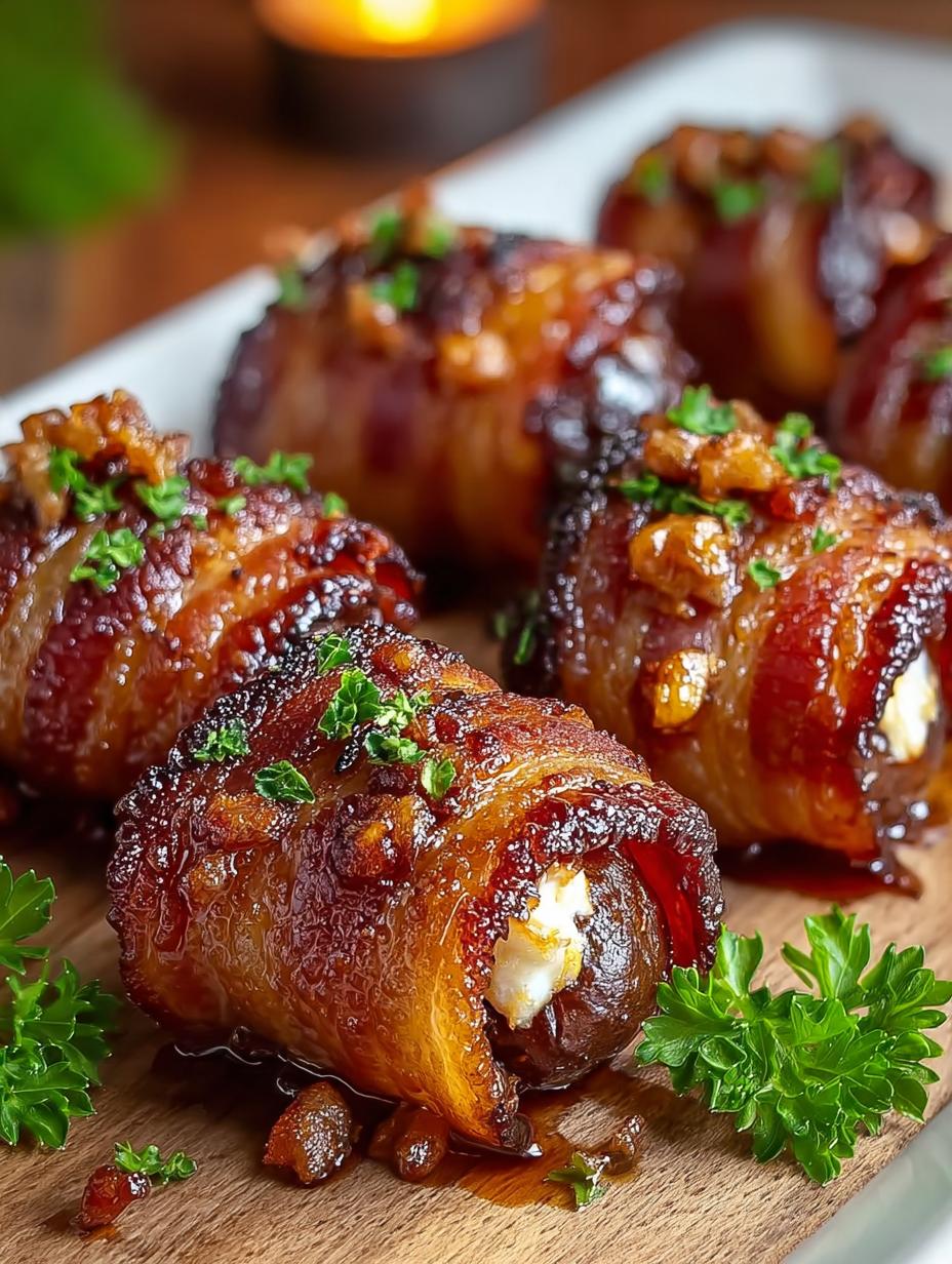 Savory Bacon Wrapped Dates
