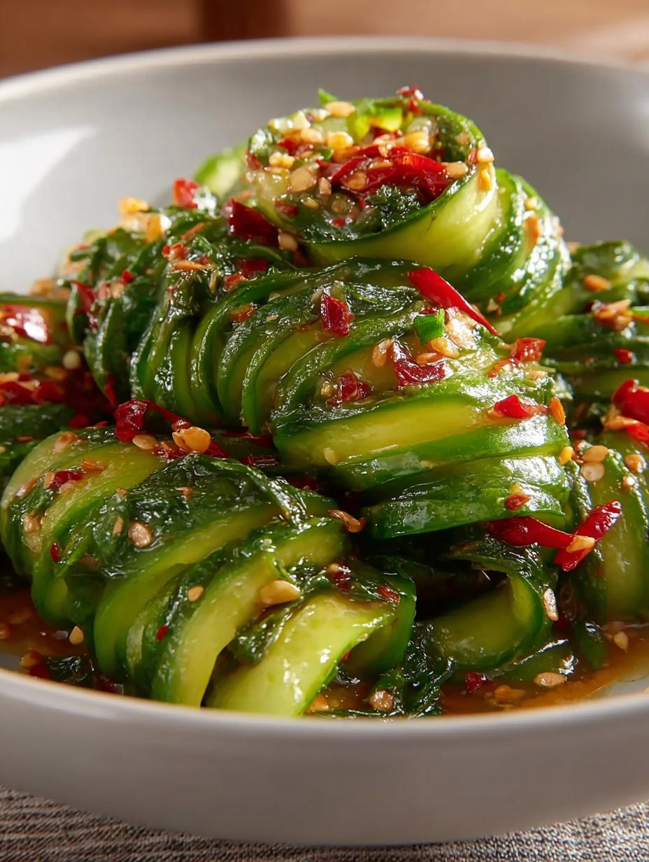 Spicy Spiral Cucumber Salad