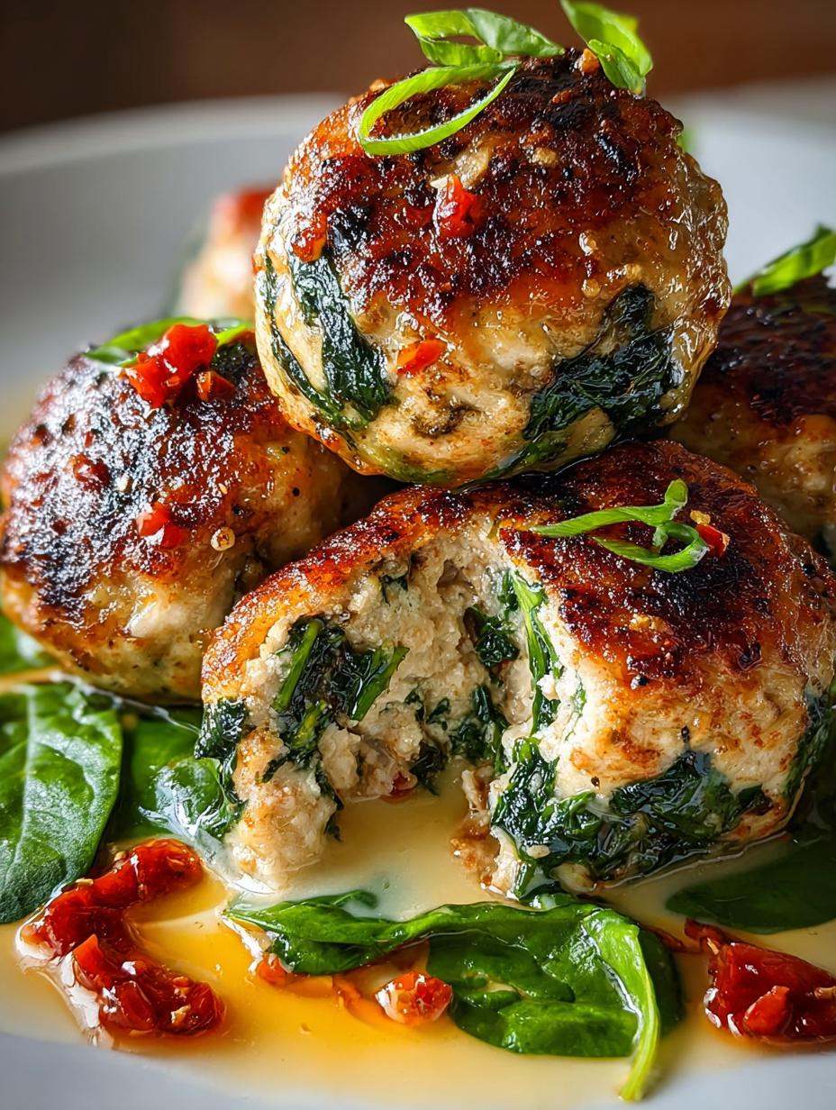 Spinach Garlic Meatballs For