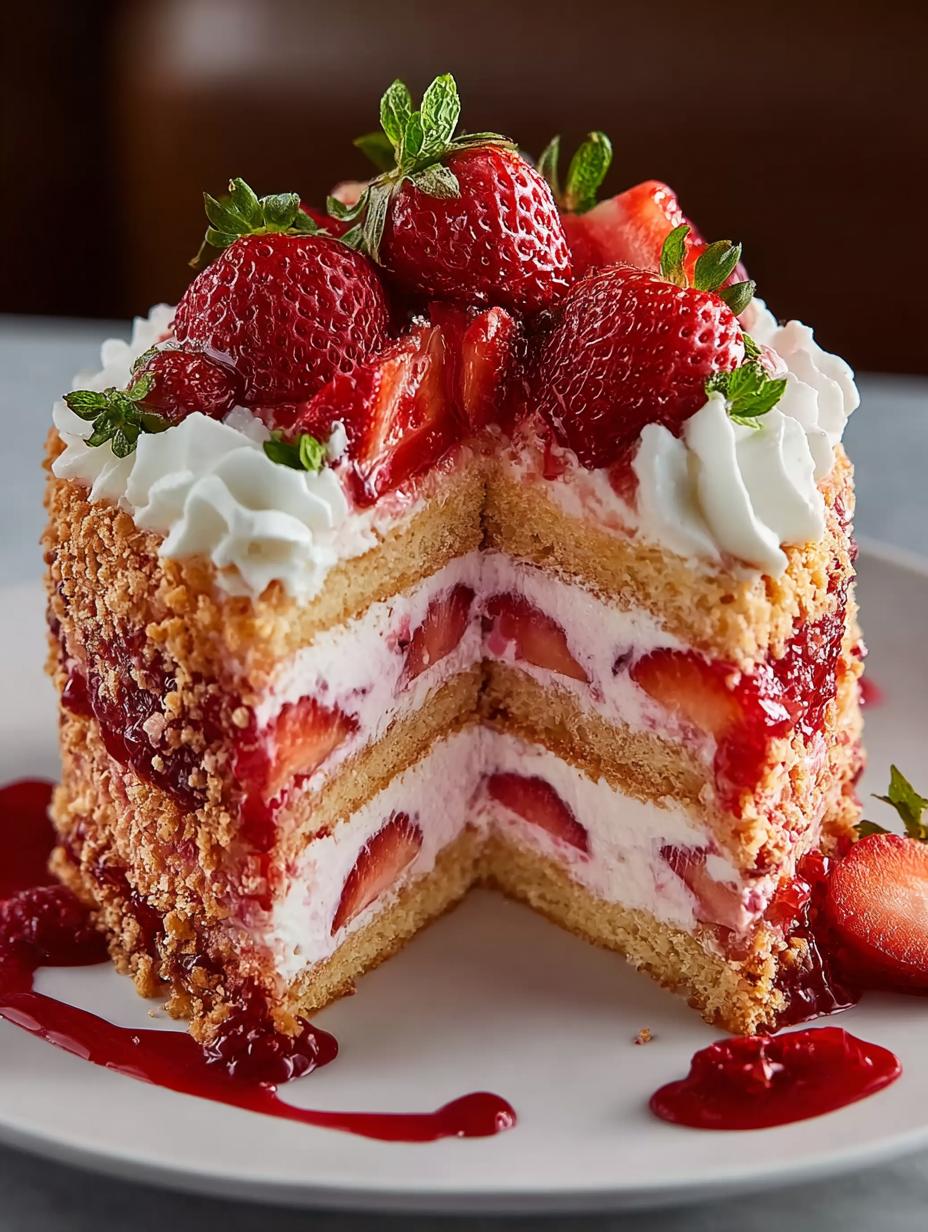 Delightful Strawberry Crunch Cake: A Summer Favorite - Strawberry Crunch Cake Delightful - main visual representation
