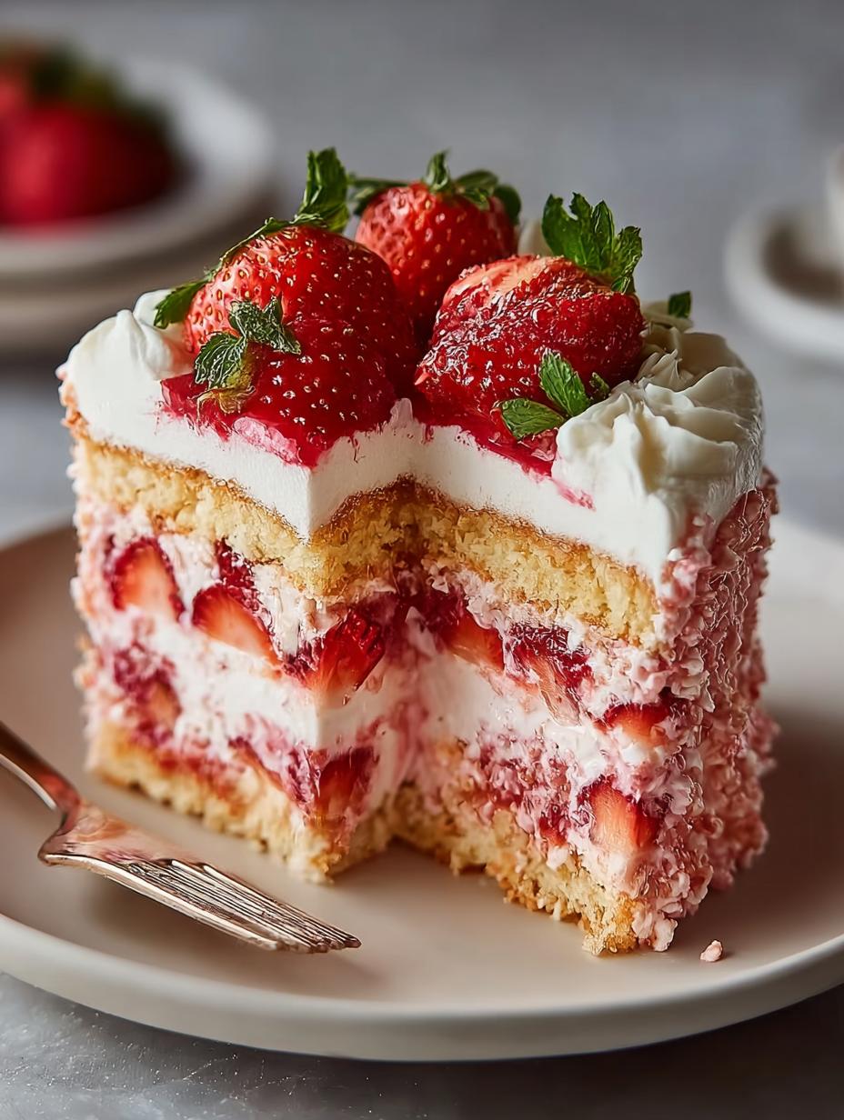 Delightful Strawberry Crunch Cake: A Summer Favorite - Strawberry Crunch Cake Delightful - additional detail