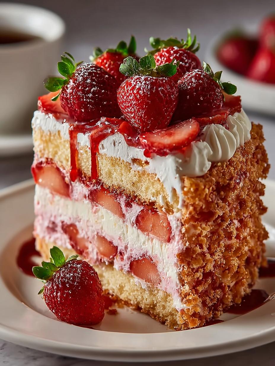 Strawberry Crunch Cake Delightful