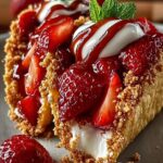 Strawberry Crunch Cheesecake Tacos