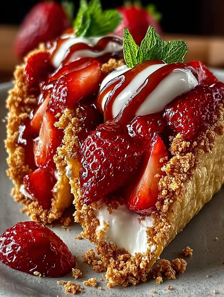 Strawberry Crunch Cheesecake Tacos