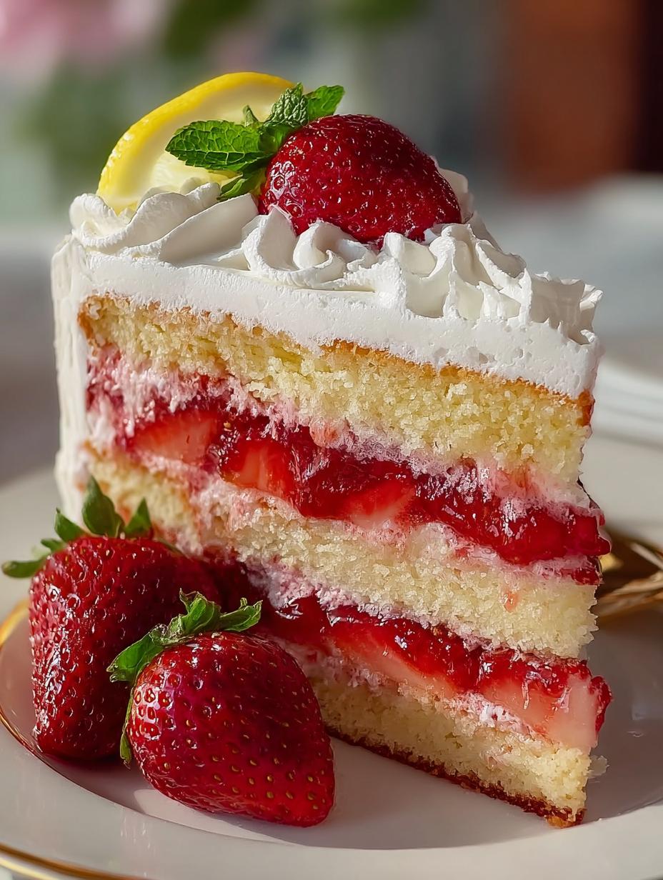 Refreshing Strawberry Lemonade Cake Layers for Summer - Strawberry Lemonade Cake Layers - additional detail
