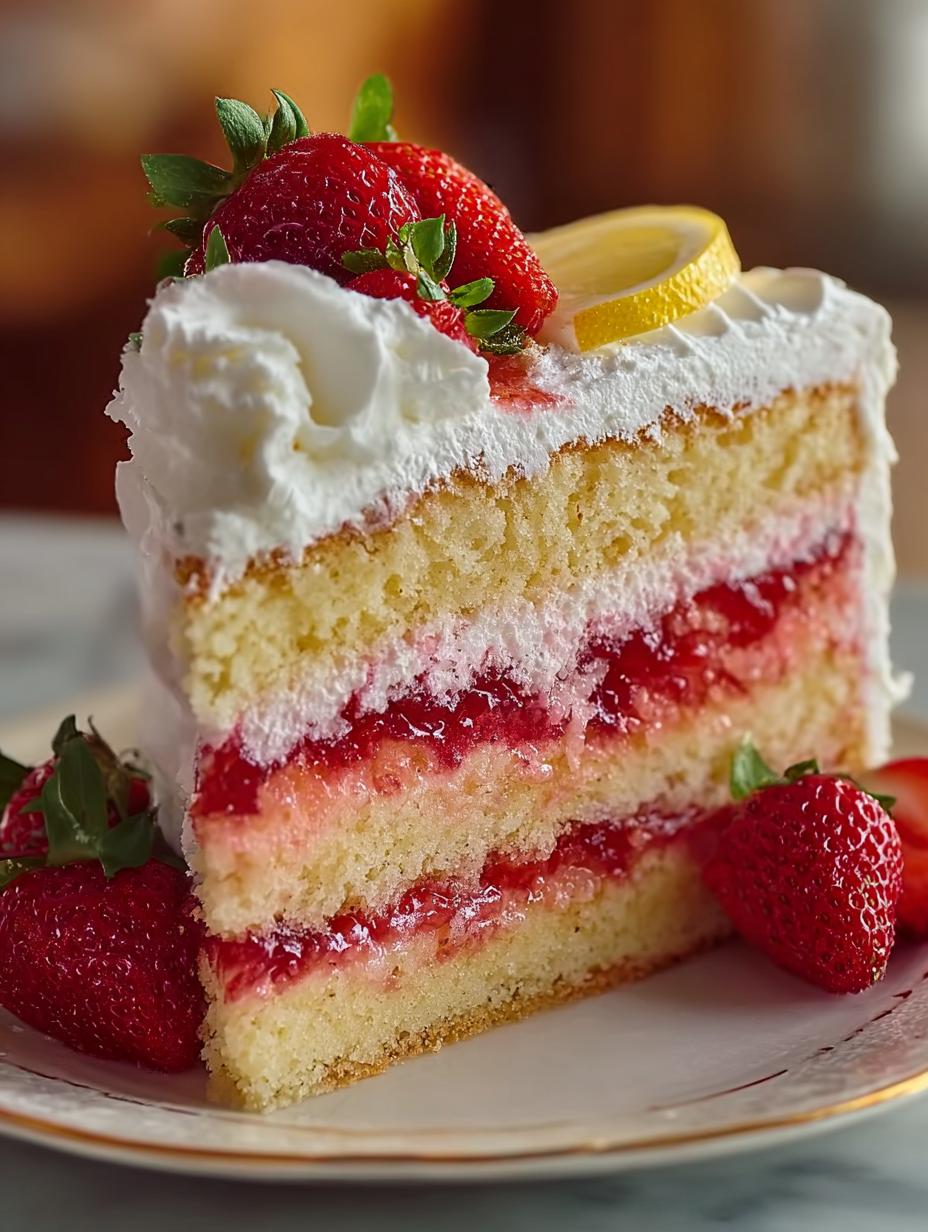 Strawberry Lemonade Cake Layers