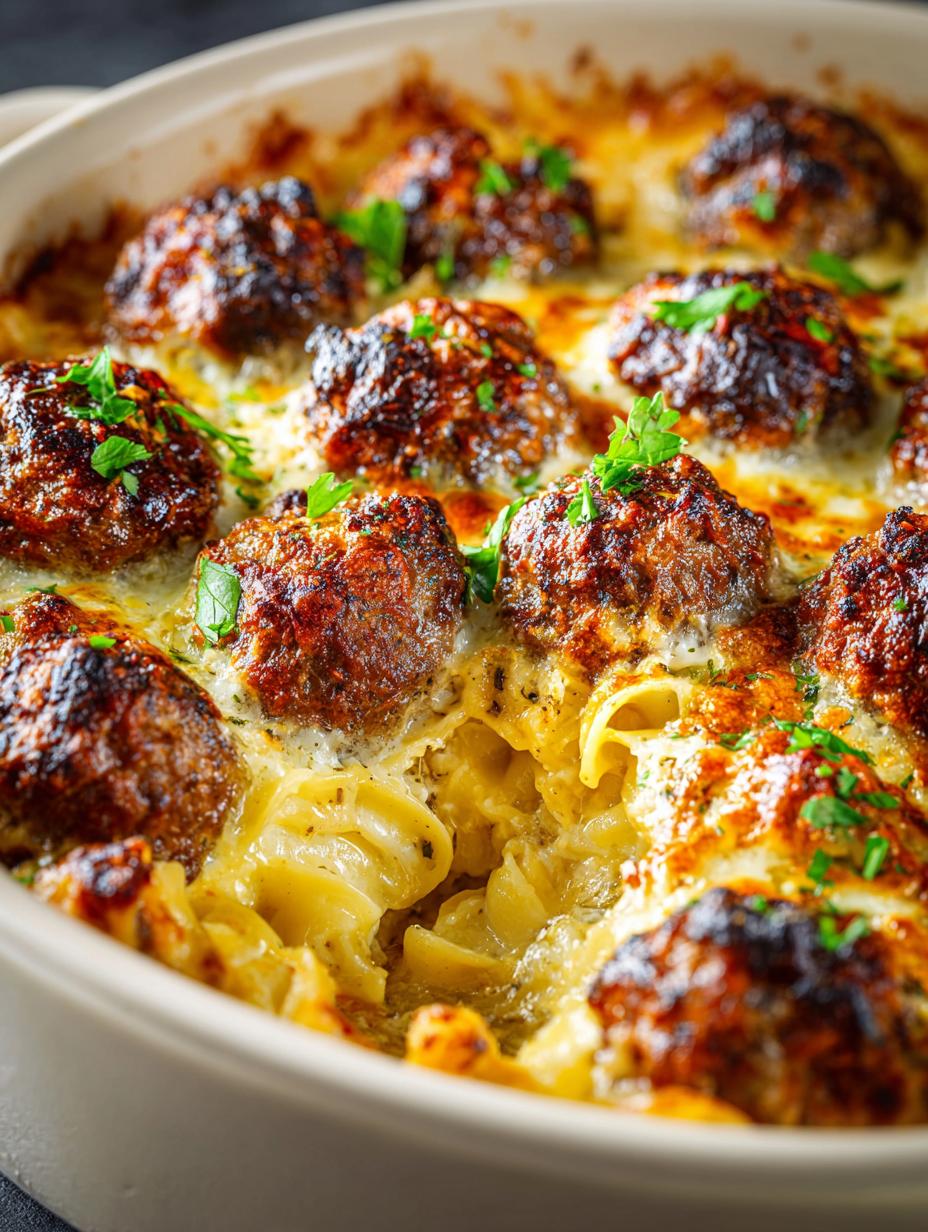 Swedish Meatball Noodle Bake