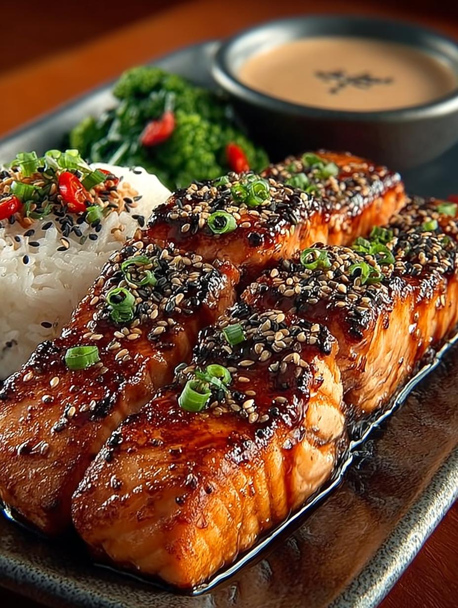 Teriyaki Salmon Strips with Sesame Cream Dip Recipe - Teriyaki Salmon Strips with - main visual representation