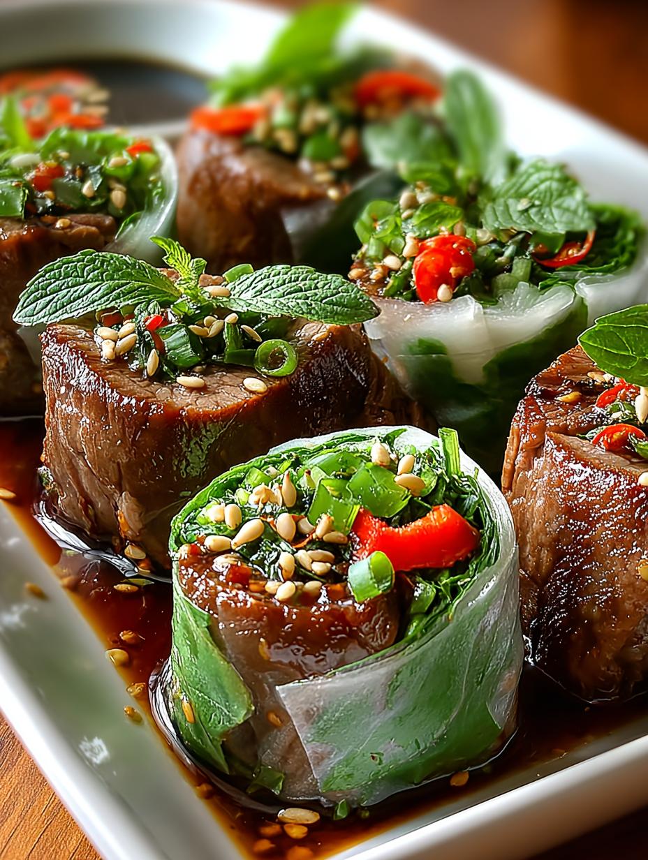 Thai Basil Beef Rolls