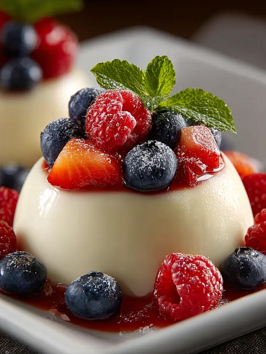 Delicious Vanilla Panna Cotta with Berries Recipe - Vanilla Panna Cotta with - additional detail