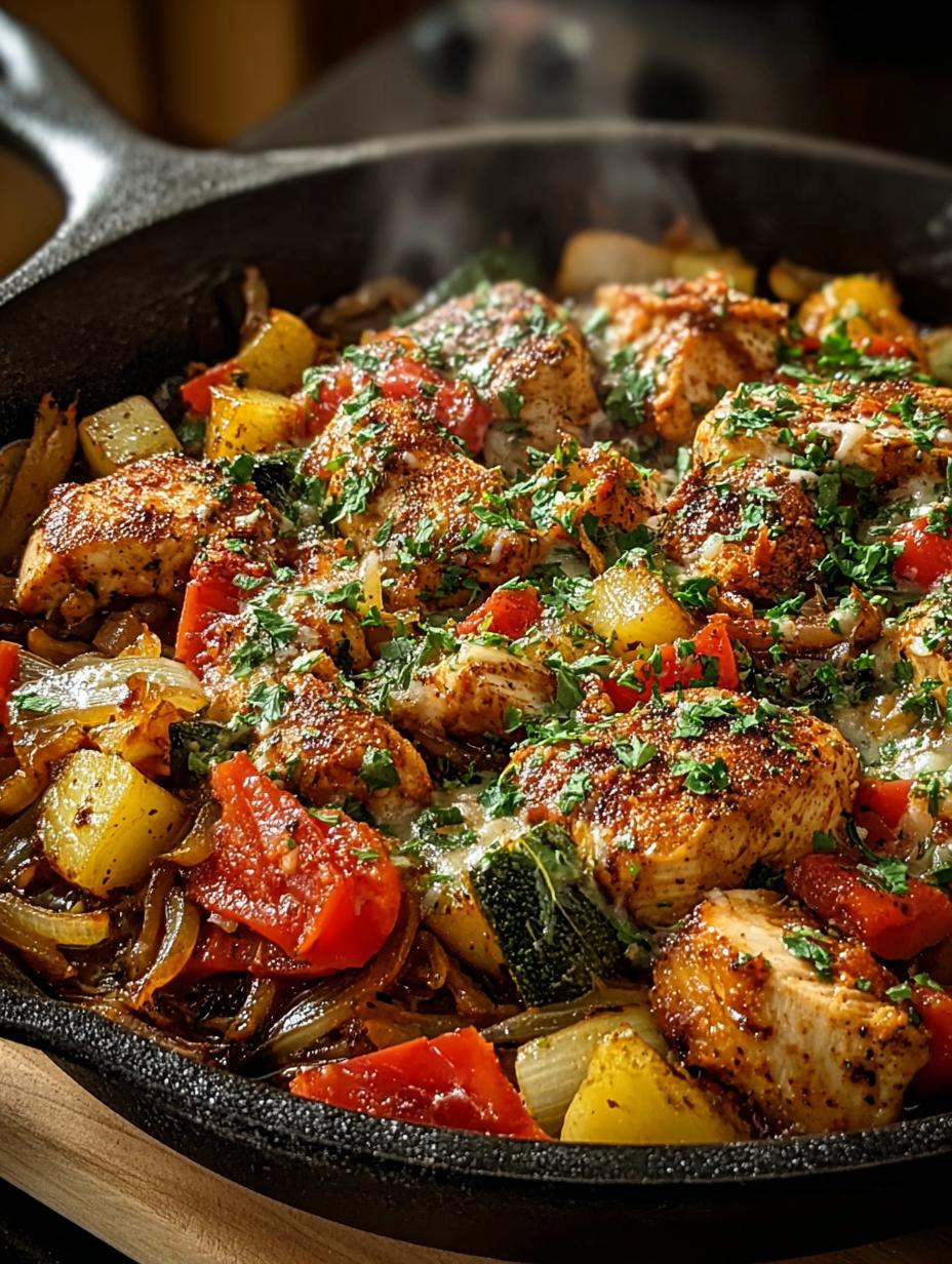 Easy Weeknight Chicken Veggie Skillet Recipe for Busy Nights - Weeknight Chicken Veggie Skillet - additional detail