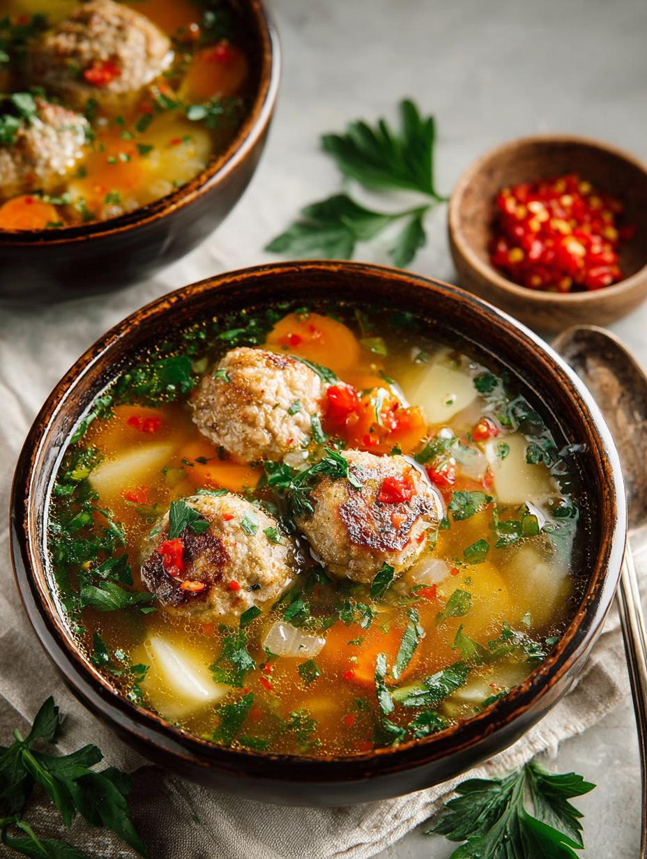 Albondigas Soup with Fresh Herbs: A Comforting Delight - Albondigas Soup with Fresh - additional detail