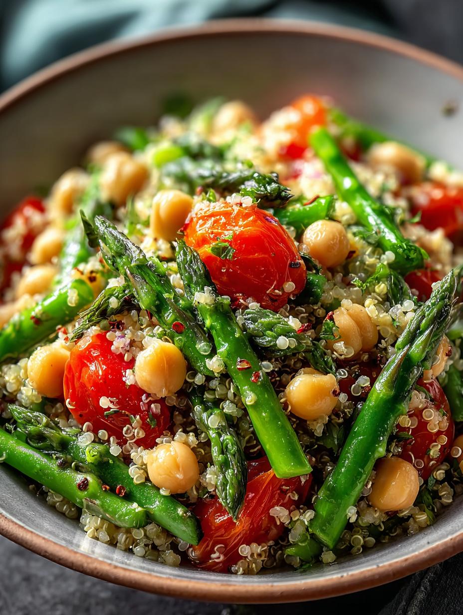 Asparagus Chickpea Quinoa Salad