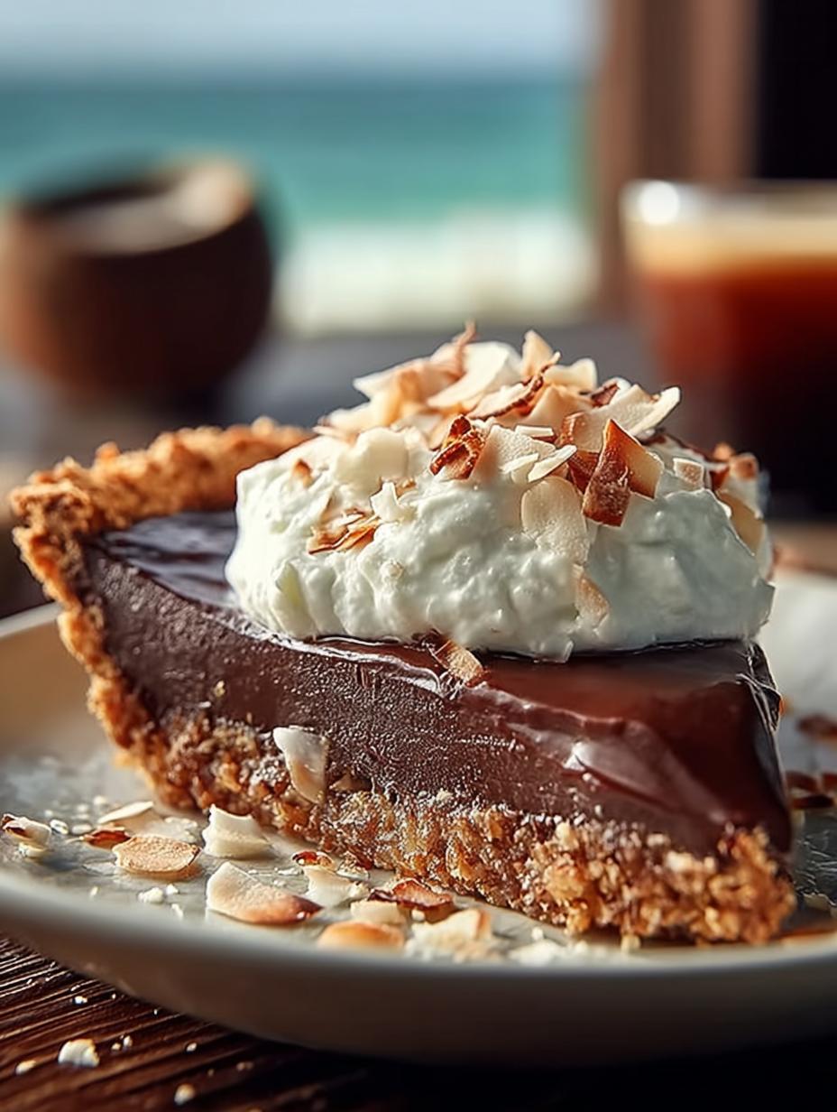 Bake German Chocolate Pie: 5 Irresistible Steps 4 Irresistible Bake German Chocolate Pie with coconut and pecans on a serving plate