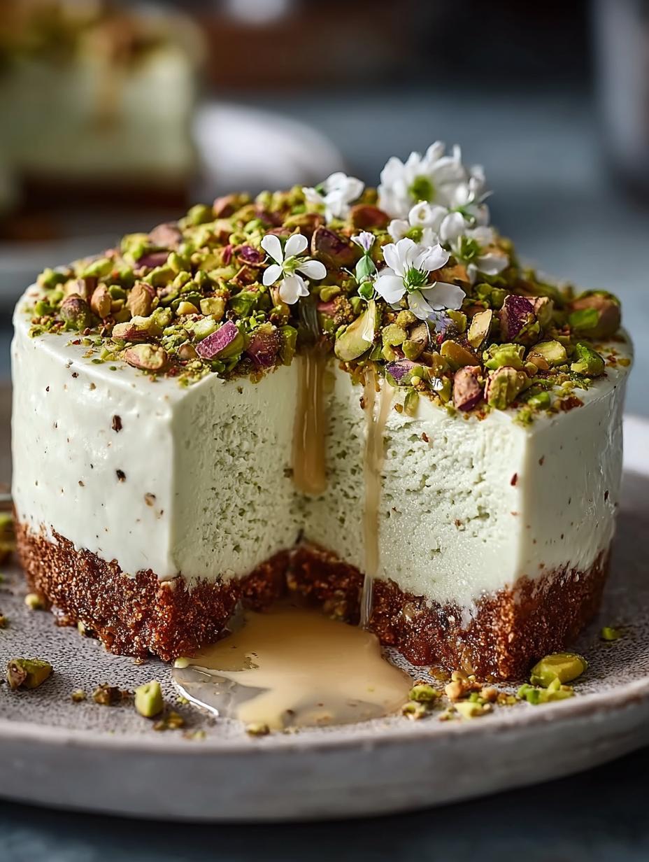 Bake Pistachio Cheesecake