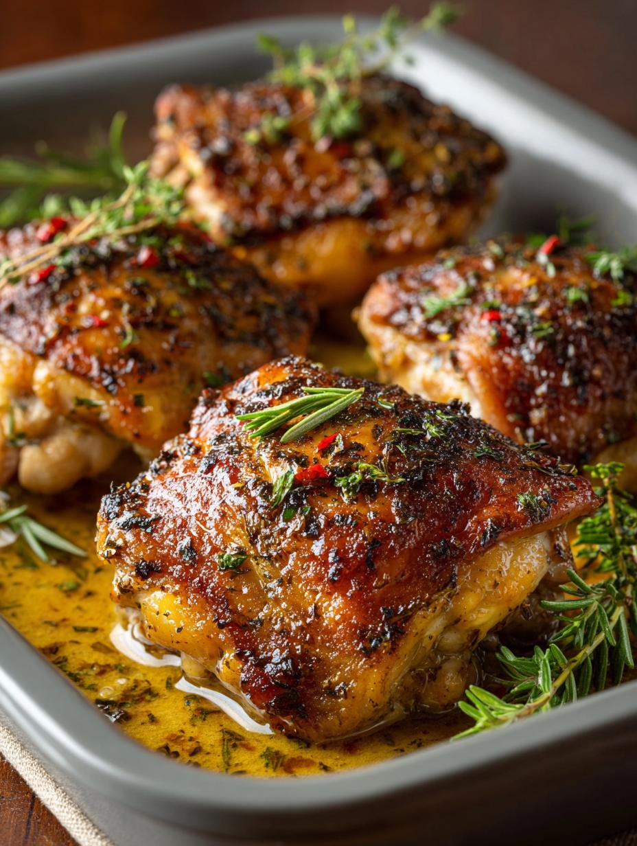 Baked Dijon Chicken Thighs