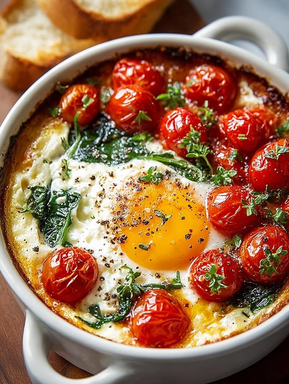 Baked Feta Eggs with