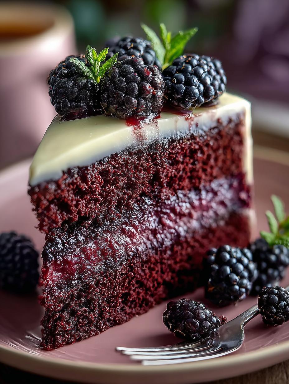 Blackberry Velvet Cake