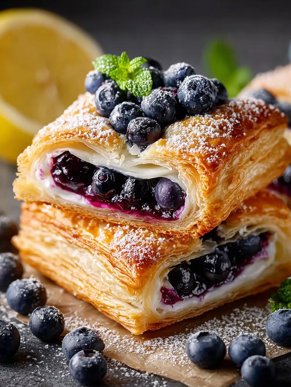 Blueberry Puff Pastry Tarts